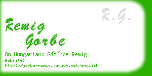 remig gorbe business card